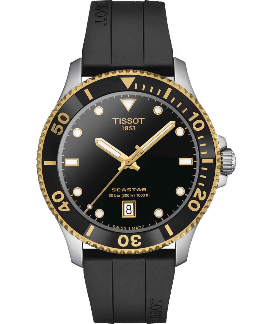TISSOT Черные стальные часы, фото 1