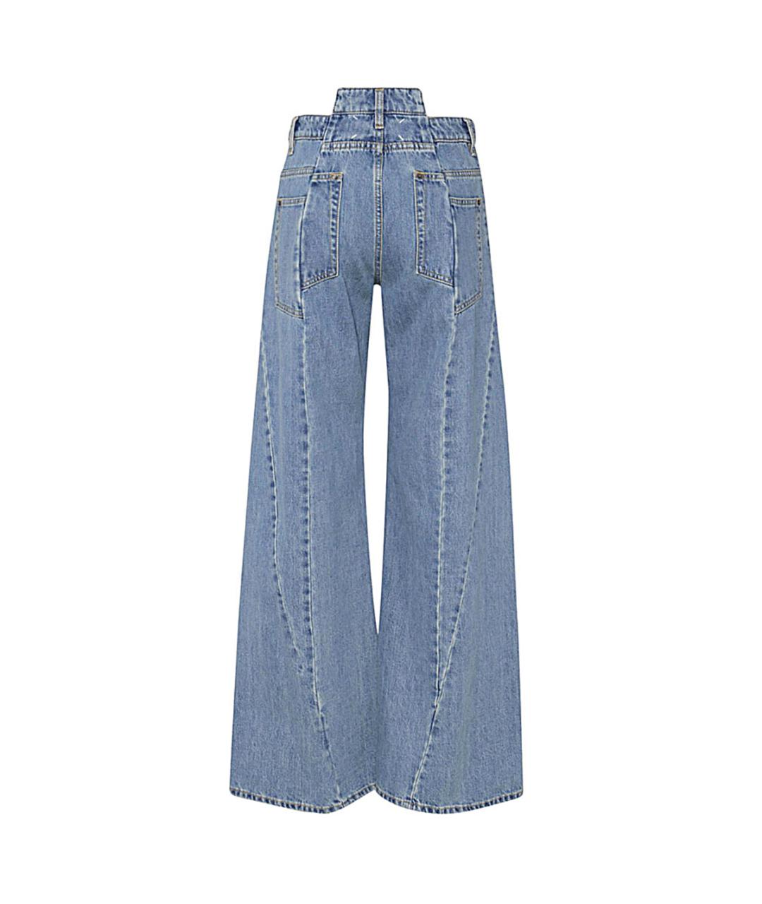 MAISON MARGIELA Синие хлопковые прямые джинсы, фото 2