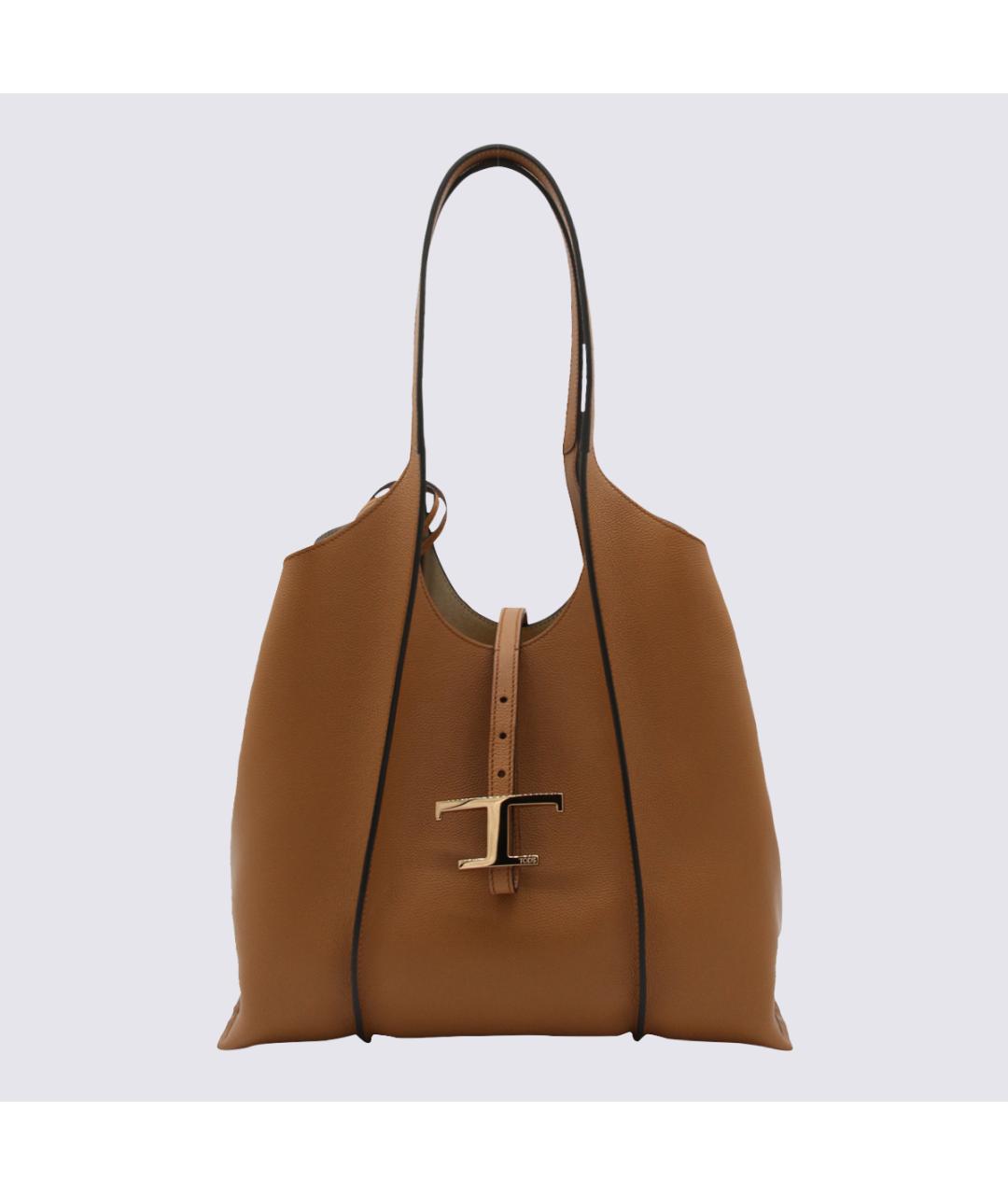 TOD'S Коричневая кожаная сумка тоут, фото 5