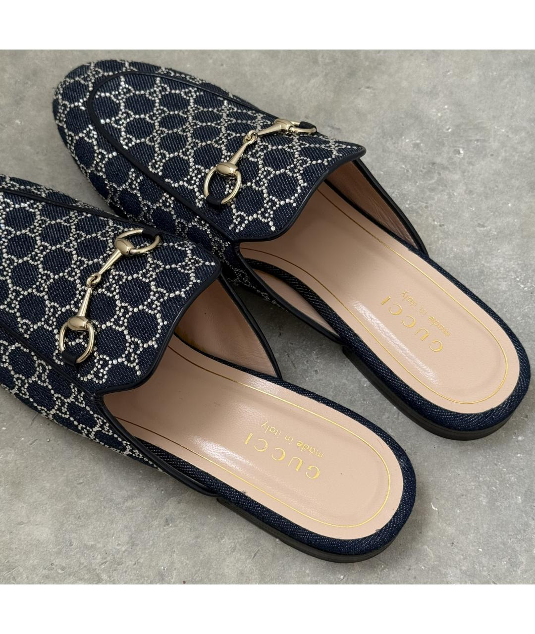 GUCCI Синие мюли, фото 8