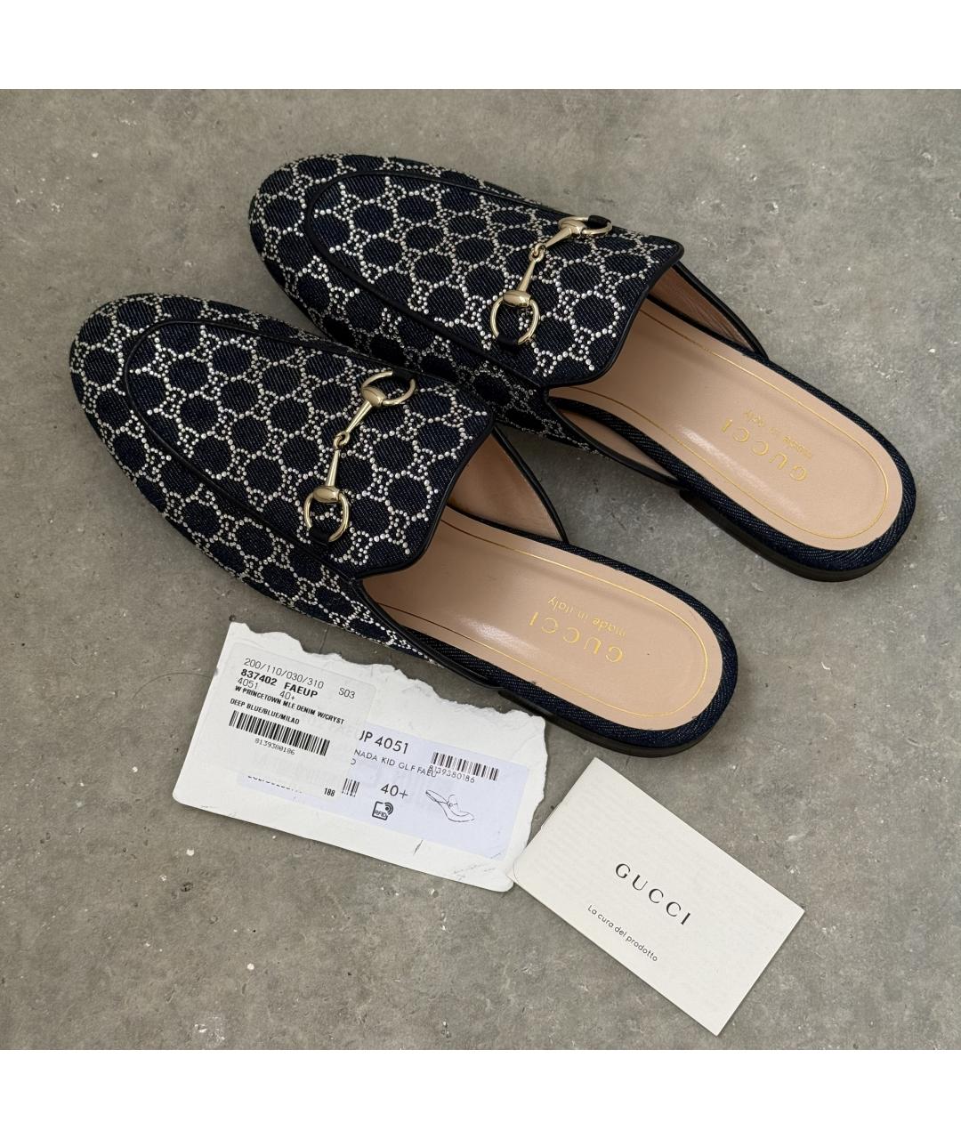 GUCCI Синие мюли, фото 9