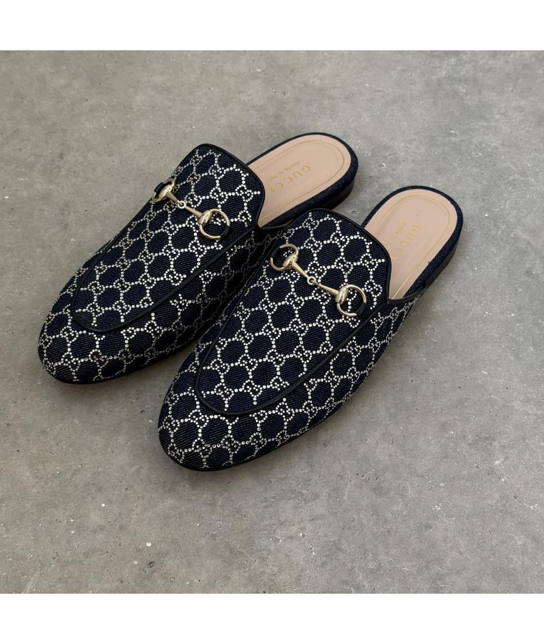 GUCCI Синие мюли, фото 2