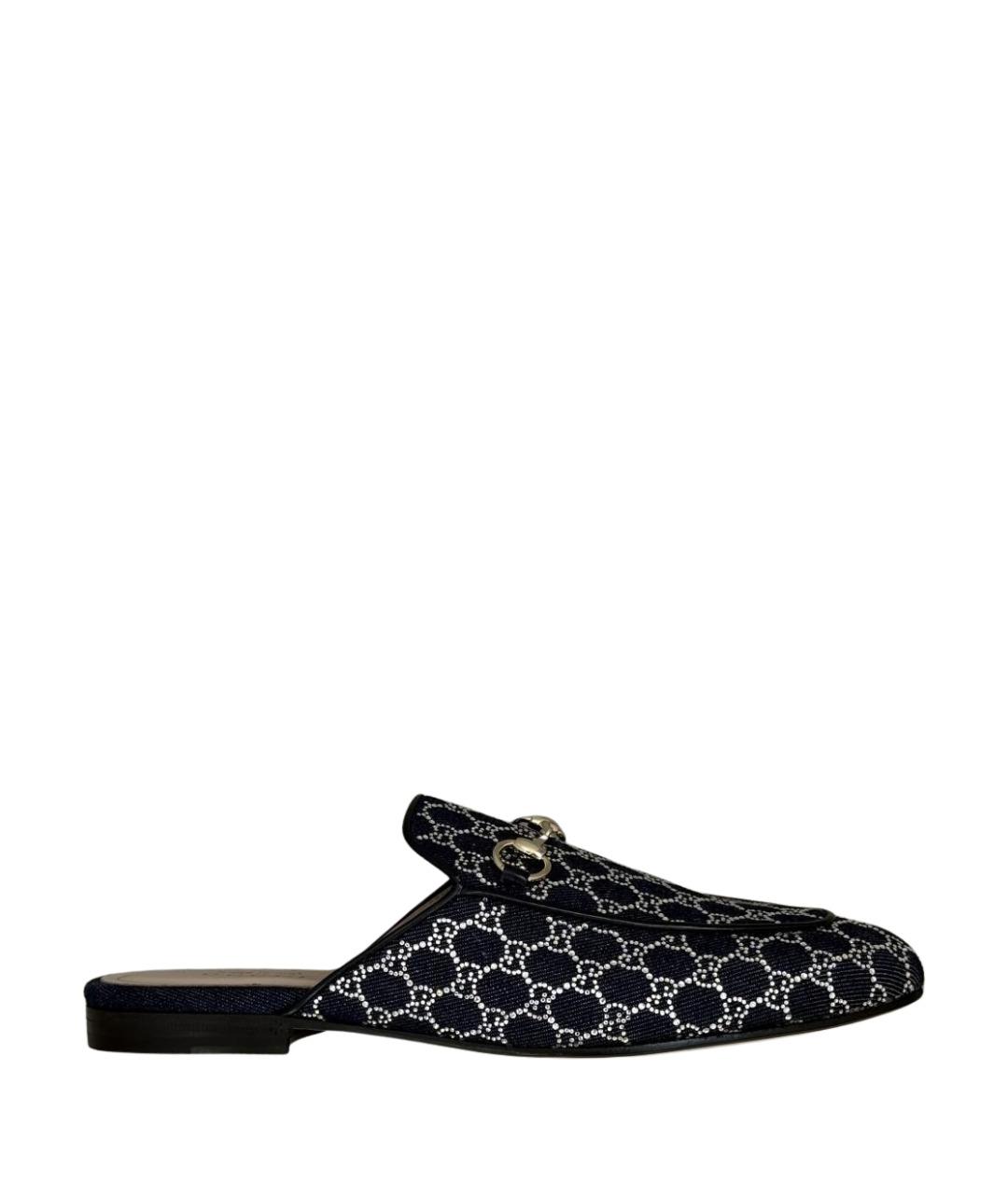 GUCCI Синие мюли, фото 1