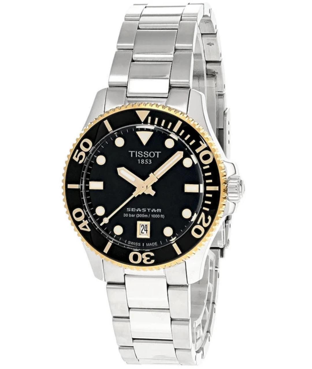 TISSOT Серебряные стальные часы, фото 1