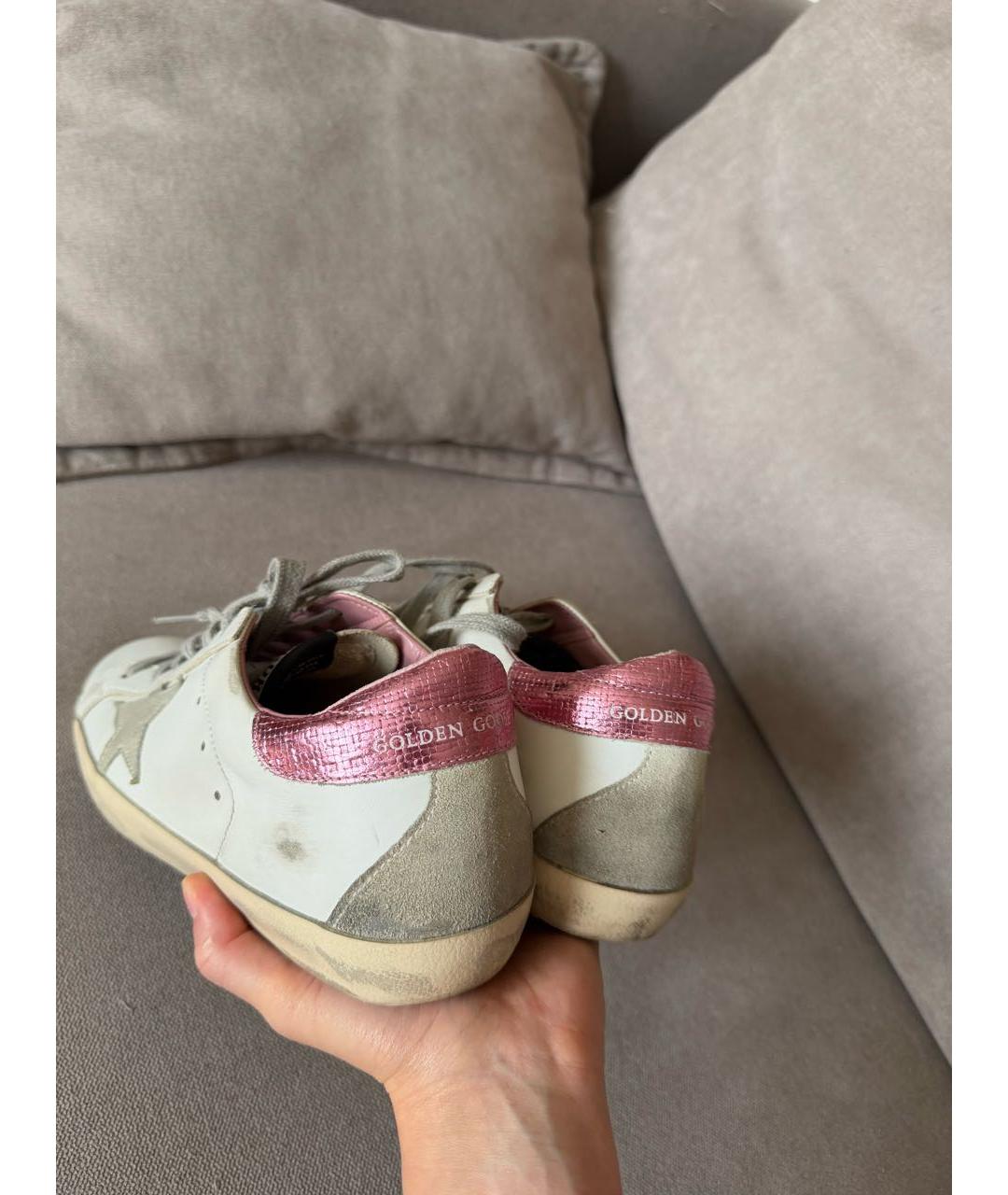 GOLDEN GOOSE Белые кожаные кеды, фото 3