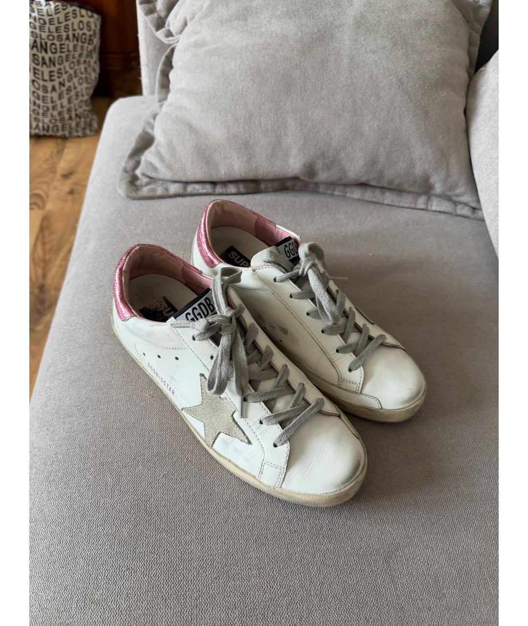 GOLDEN GOOSE Белые кожаные кеды, фото 2