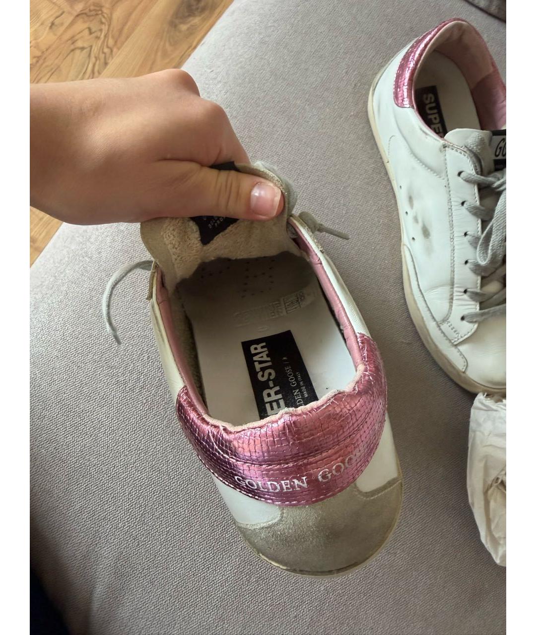 GOLDEN GOOSE Белые кожаные кеды, фото 5