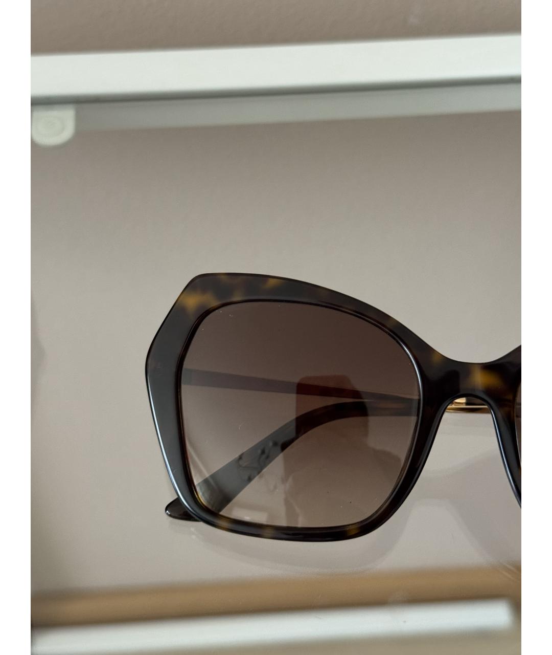 DOLCE&GABBANA Коричневые пластиковые солнцезащитные очки, фото 7