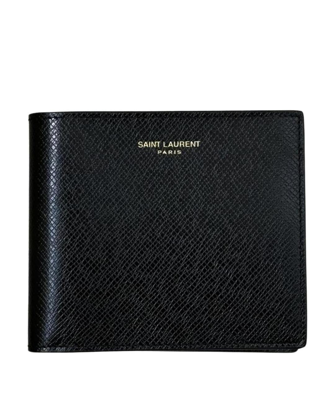 SAINT LAURENT Черный кожаный кошелек, фото 1