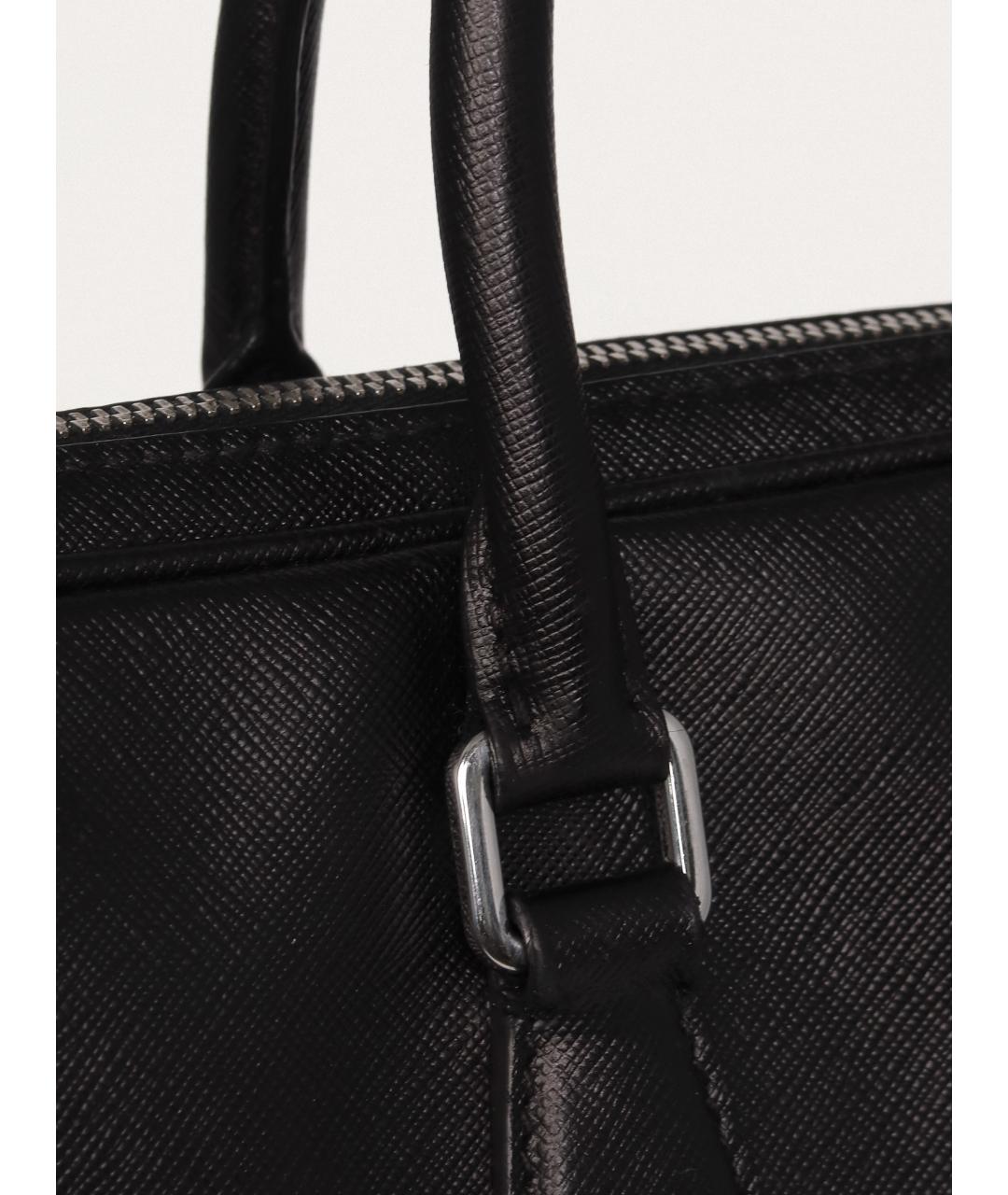 PRADA Черный кожаный портфель, фото 6