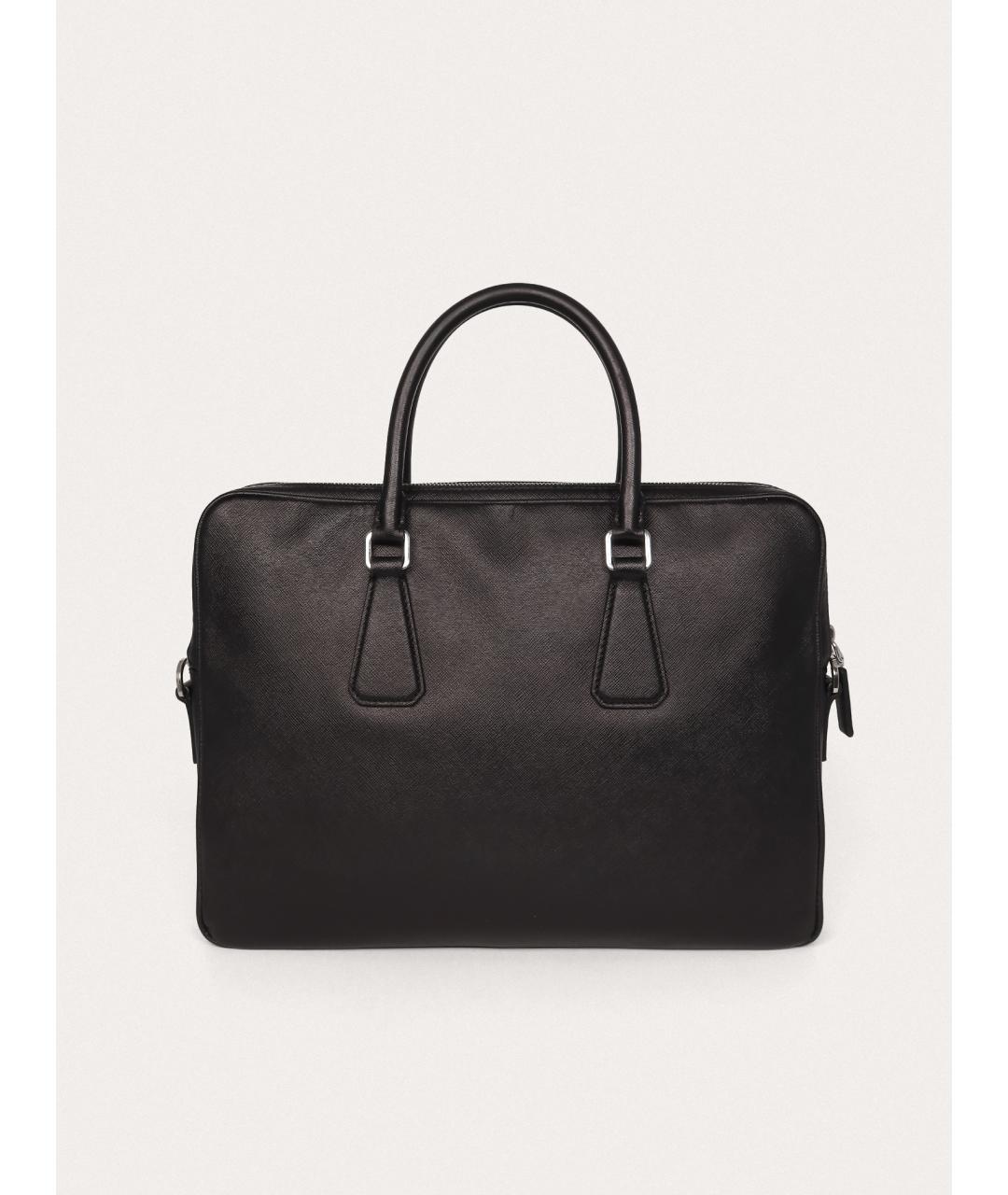 PRADA Черный кожаный портфель, фото 3