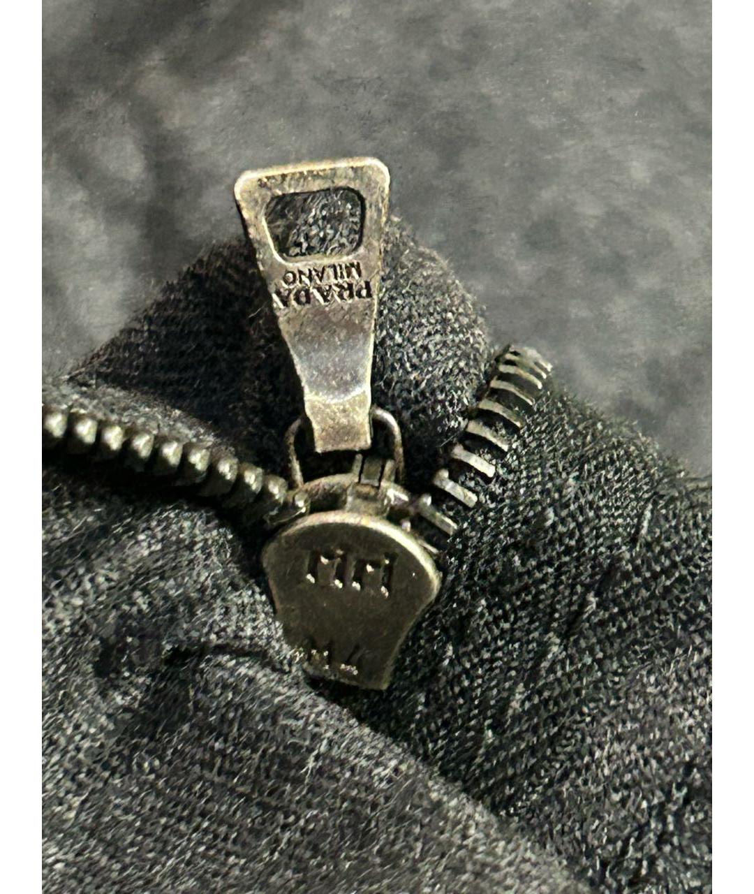 PRADA Антрацитовые шерстяные брюки широкие, фото 7