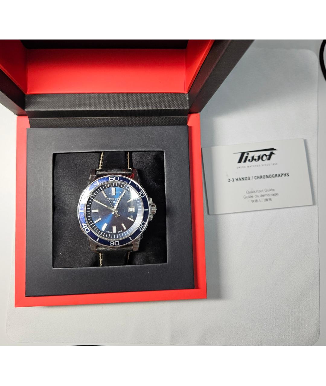 TISSOT Темно-синие стальные часы, фото 2