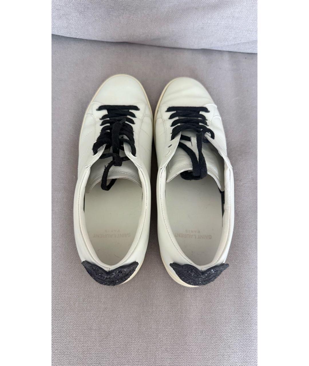 SAINT LAURENT Белые кожаные кеды, фото 3