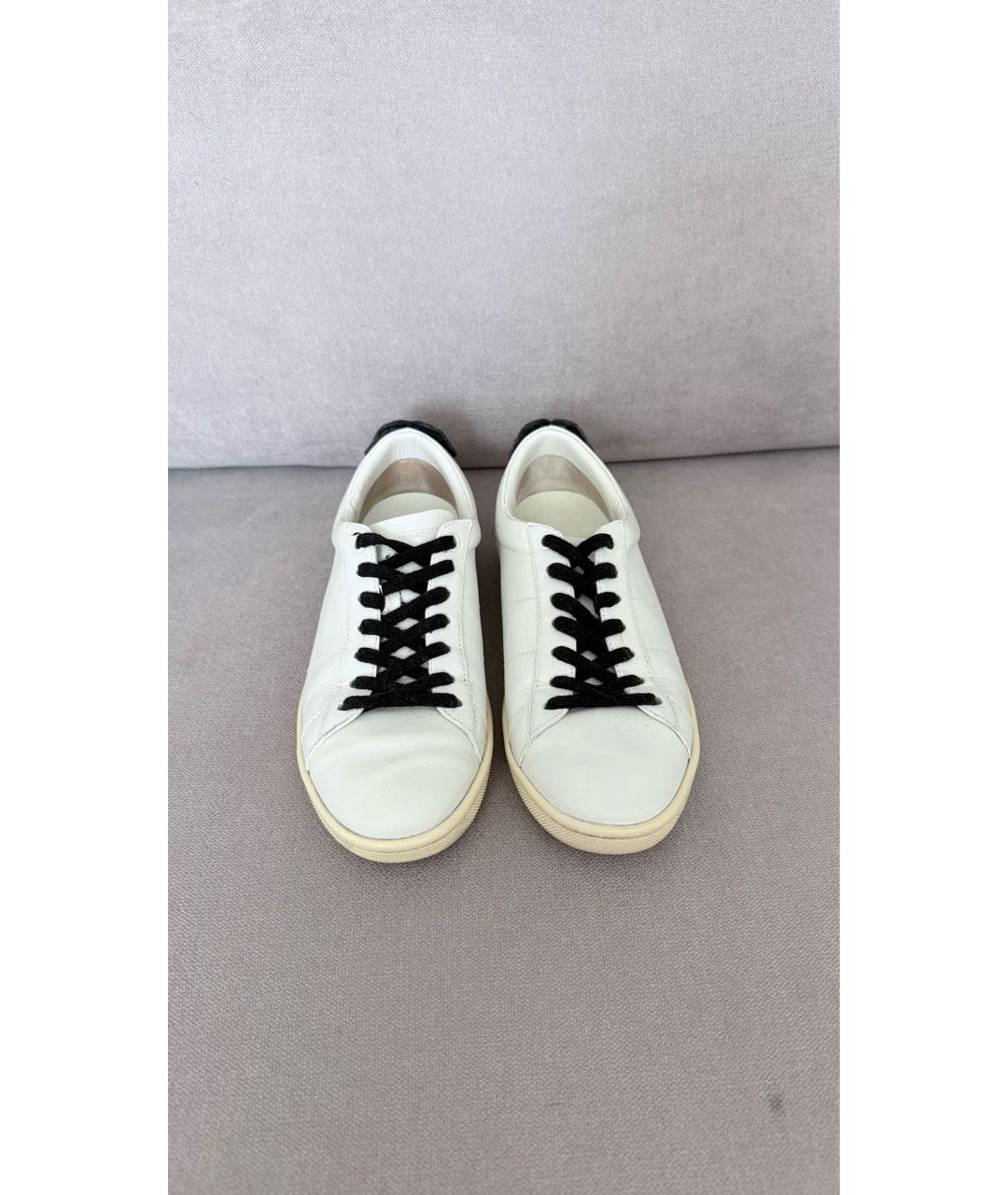 SAINT LAURENT Белые кожаные кеды, фото 2