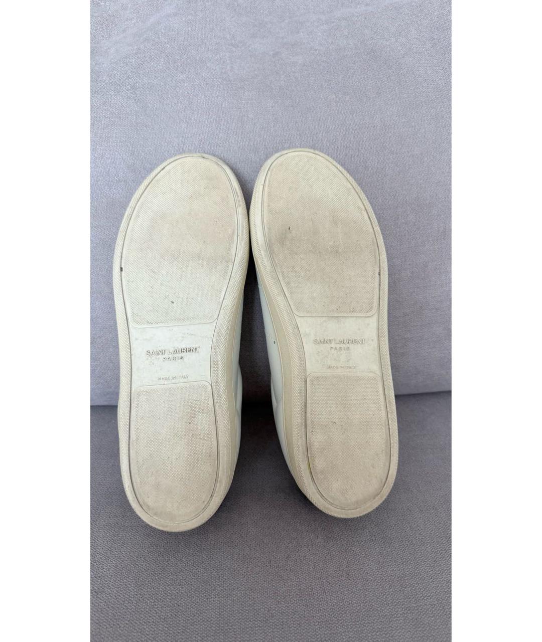 SAINT LAURENT Белые кожаные кеды, фото 7