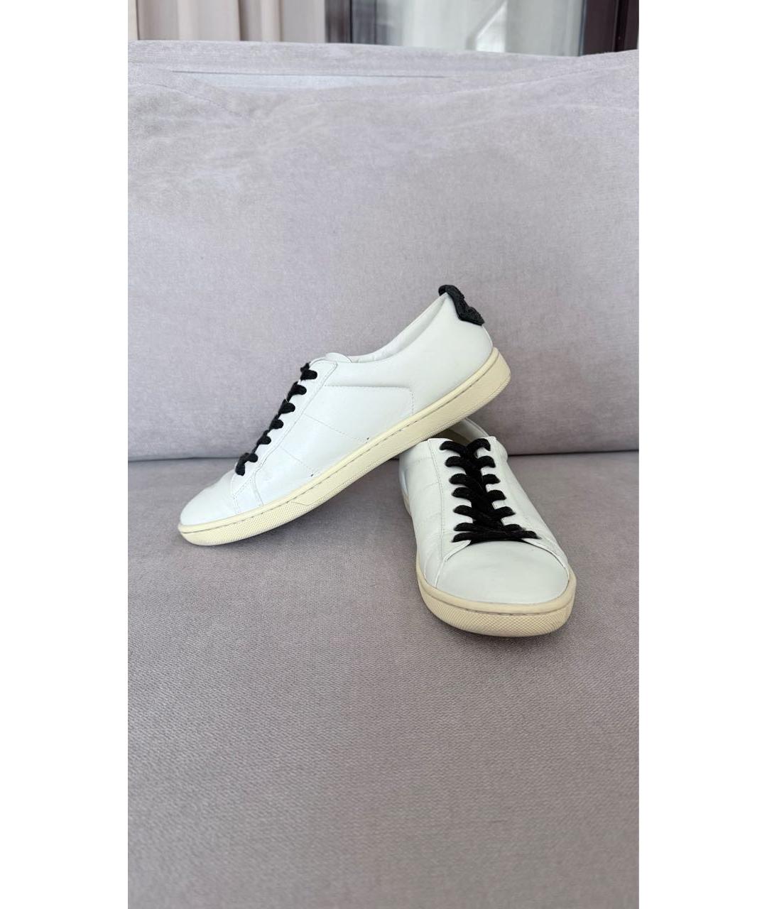 SAINT LAURENT Белые кожаные кеды, фото 6