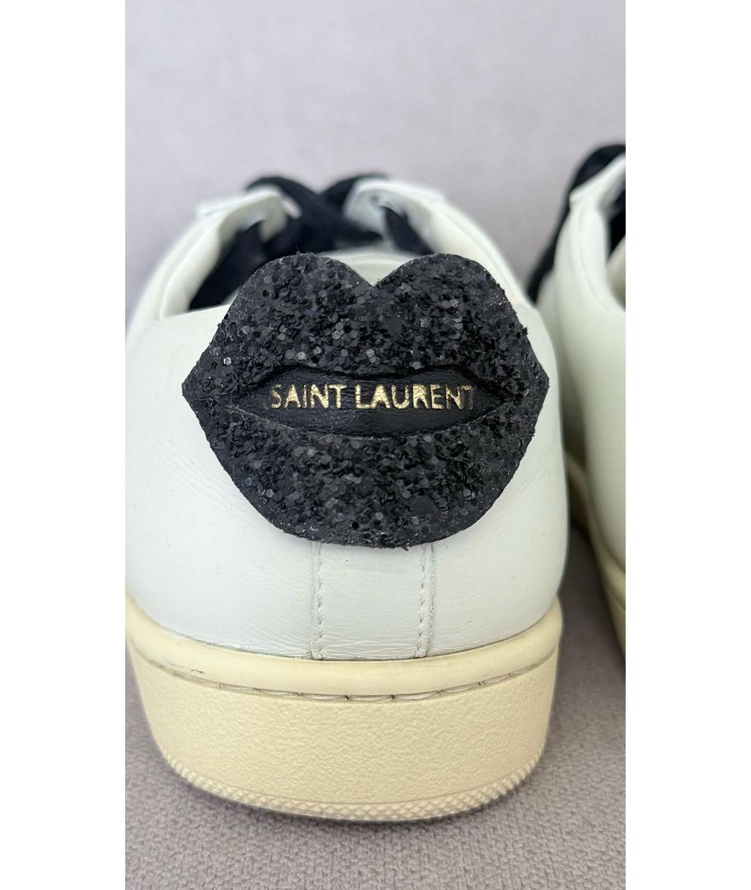 SAINT LAURENT Белые кожаные кеды, фото 5