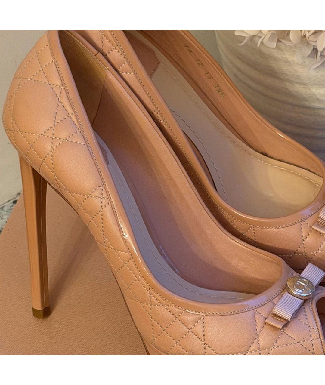 CHRISTIAN DIOR Бежевые кожаные туфли, фото 8