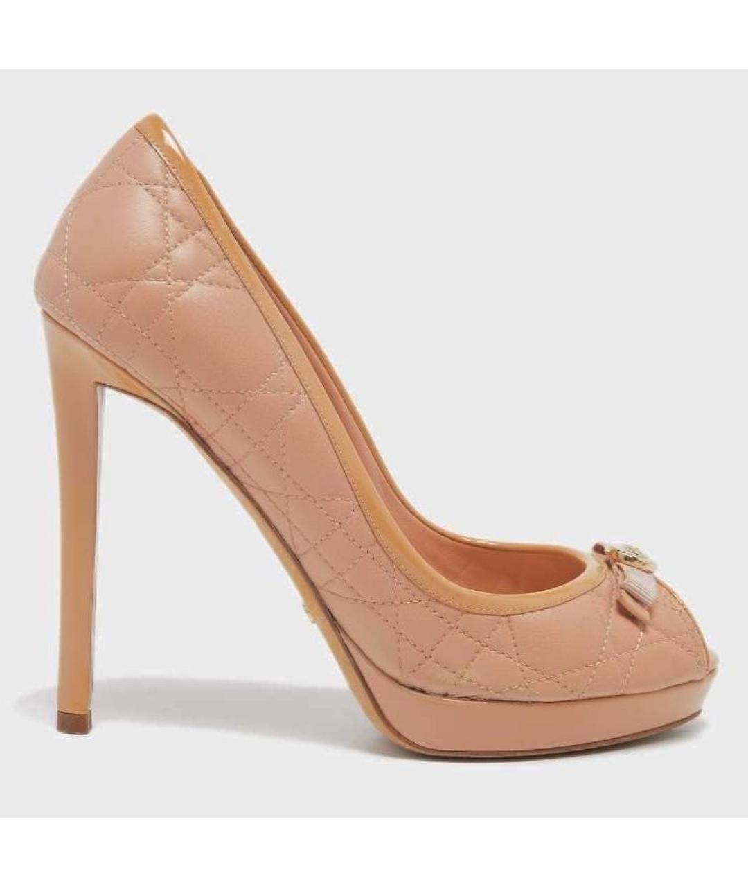 CHRISTIAN DIOR Бежевые кожаные туфли, фото 9