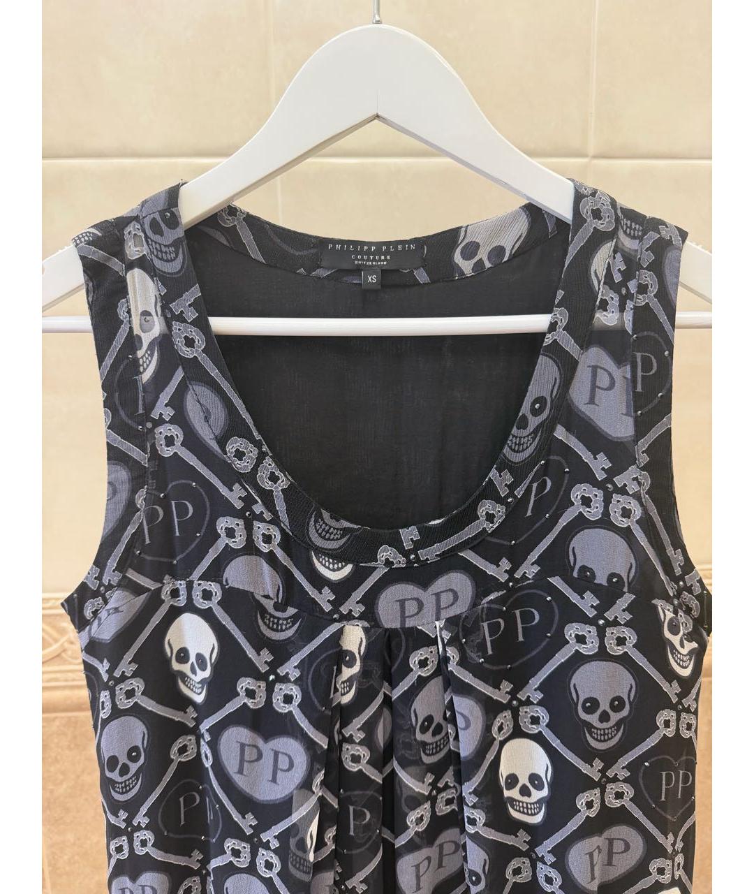PHILIPP PLEIN Черная шелковая блузы, фото 3