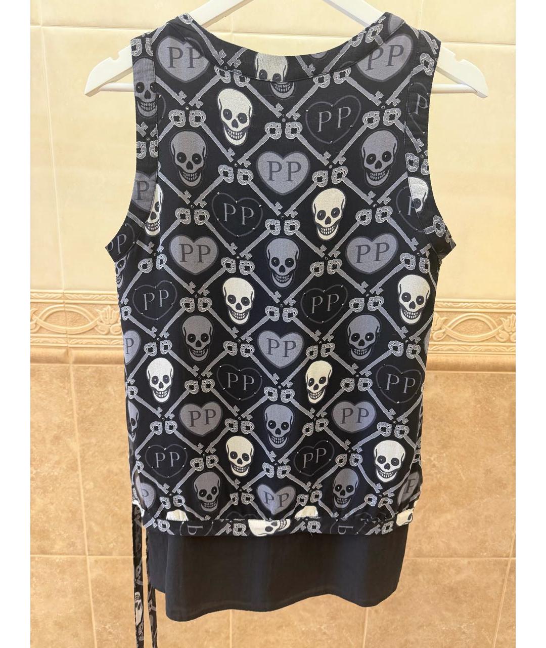 PHILIPP PLEIN Черная шелковая блузы, фото 2