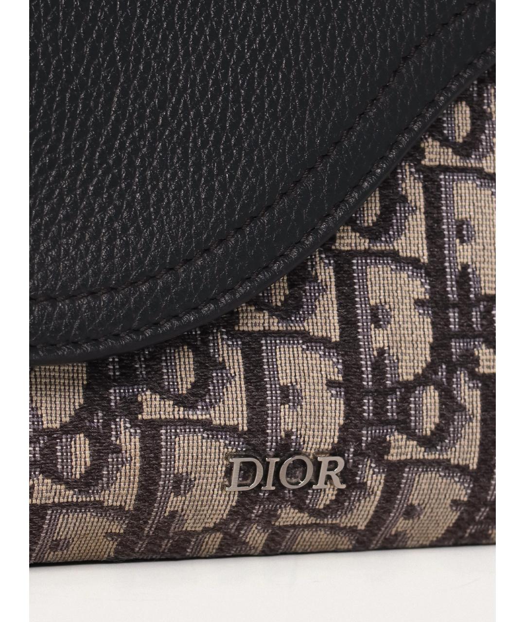 CHRISTIAN DIOR Черная жаккардовая сумка на плечо, фото 7