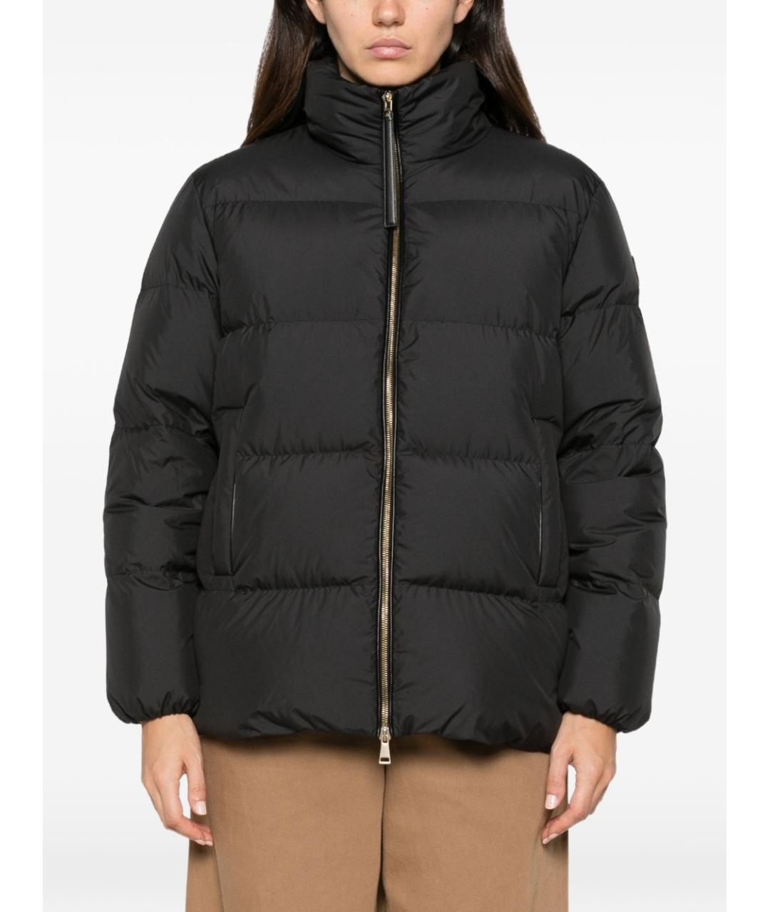 MONCLER Черный полиэстеровый пуховик, фото 2