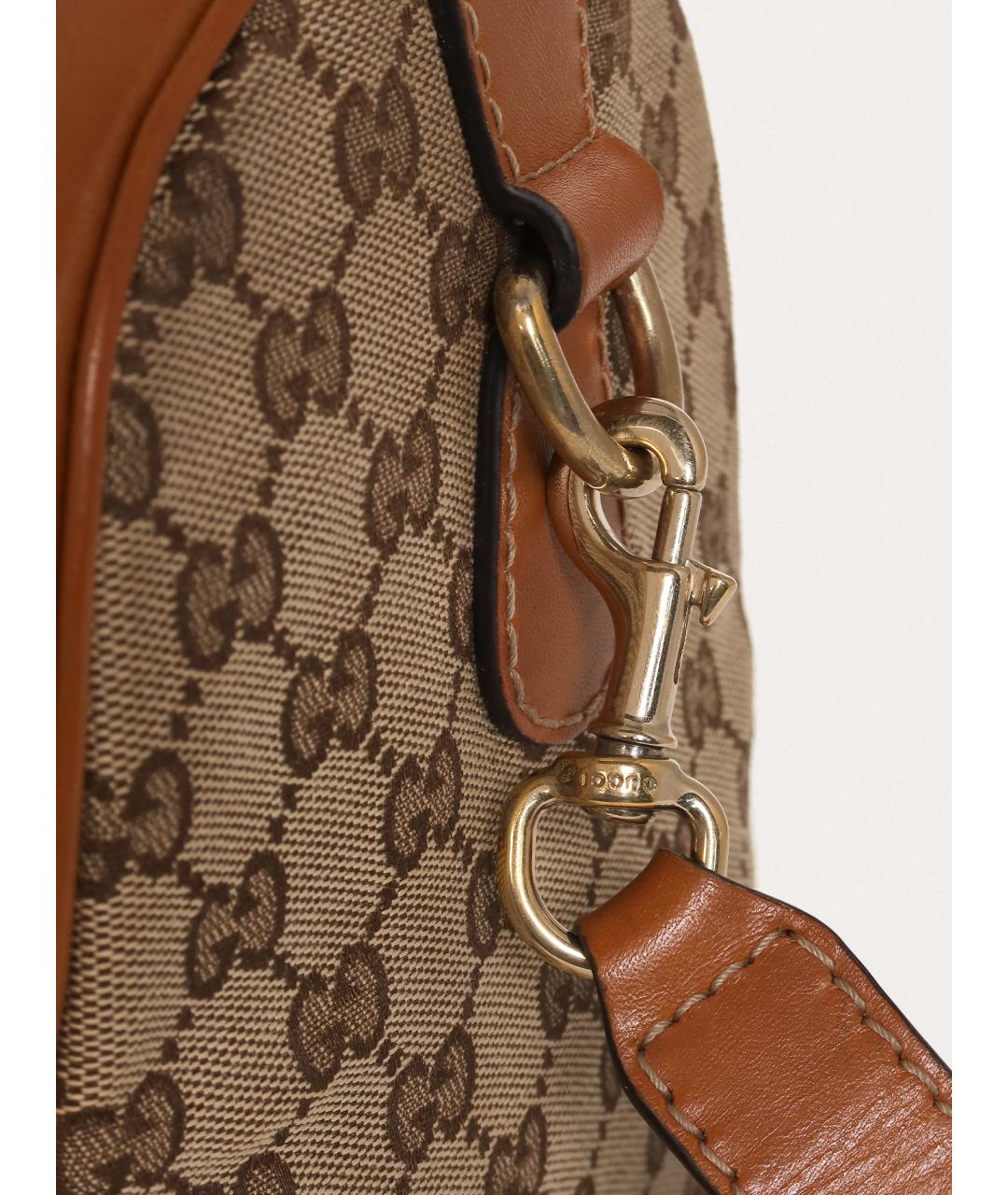 GUCCI Бежевая кожаная сумка с короткими ручками, фото 5