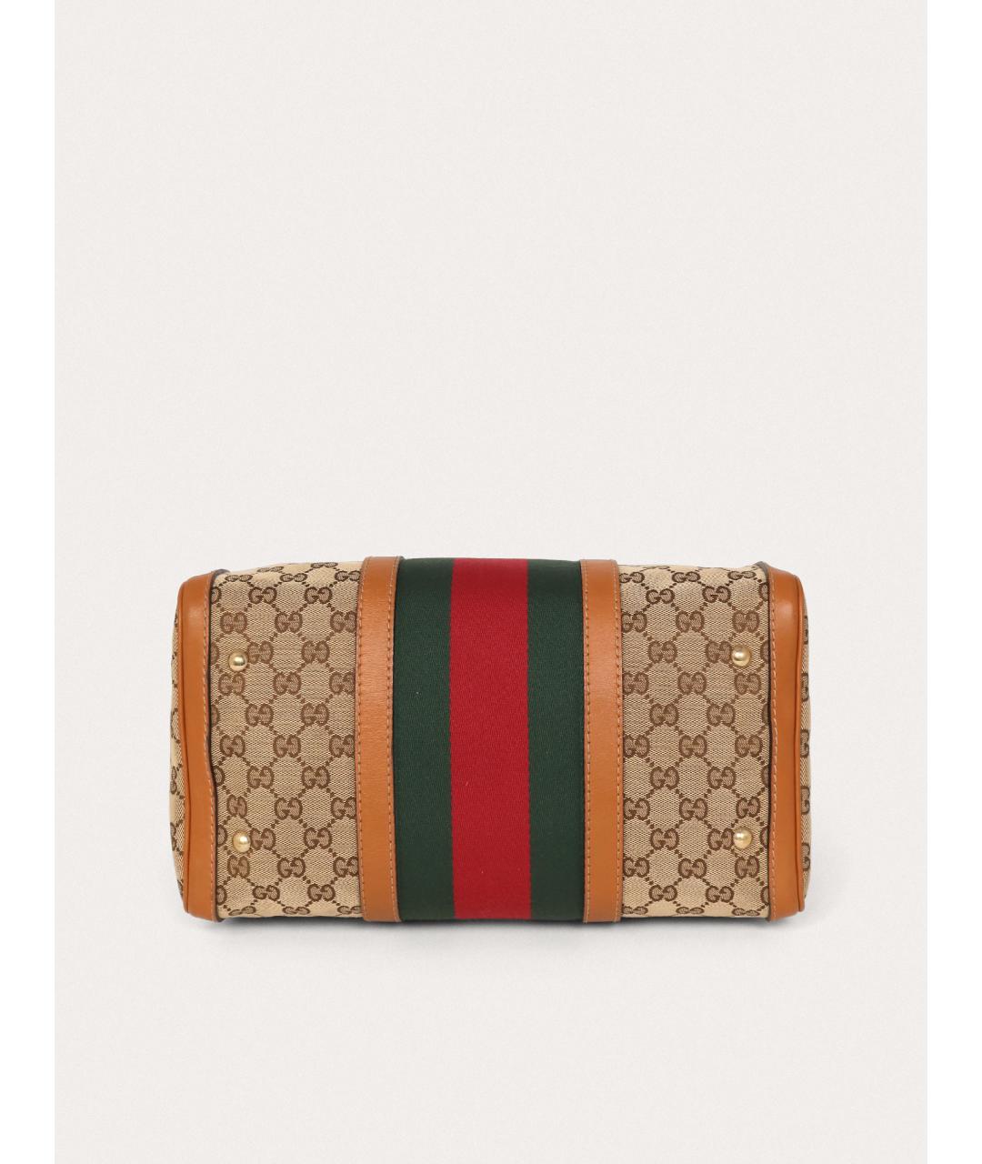 GUCCI Бежевая кожаная сумка с короткими ручками, фото 4