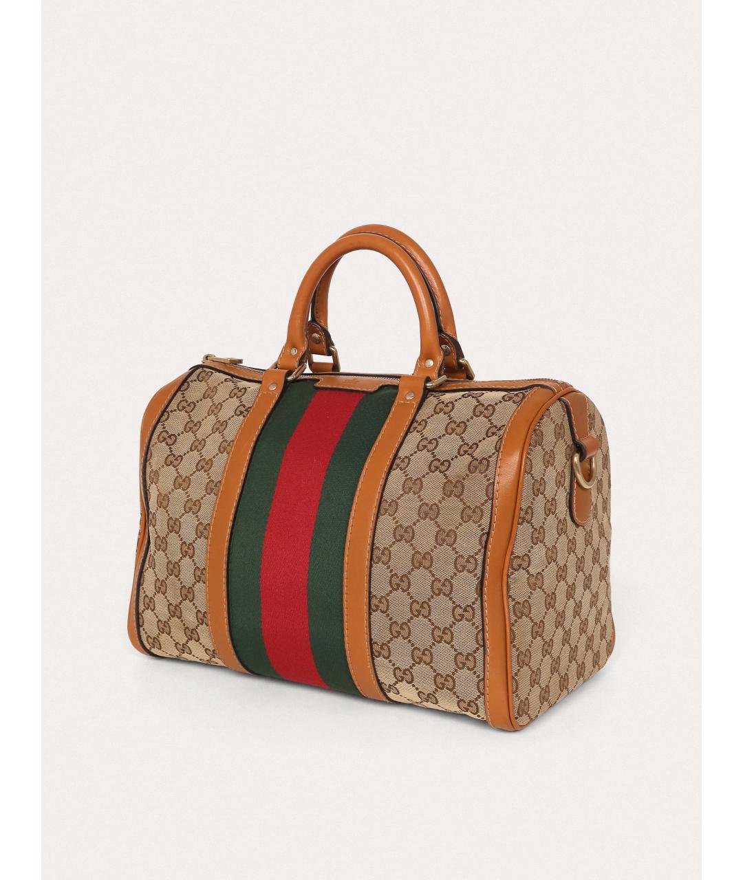 GUCCI Бежевая кожаная сумка с короткими ручками, фото 2