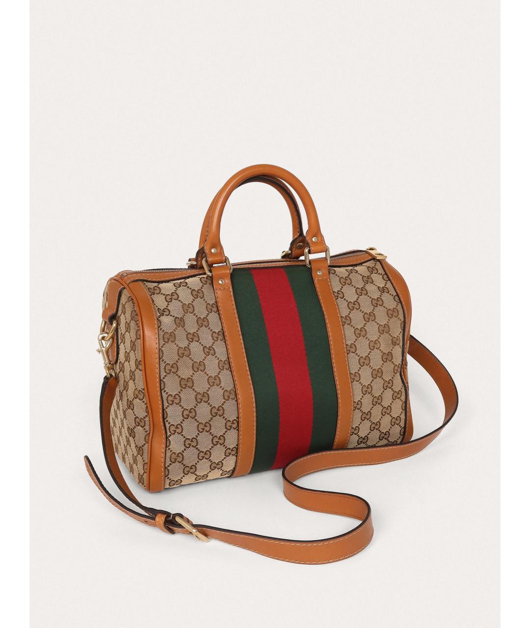 GUCCI Бежевая кожаная сумка с короткими ручками, фото 3