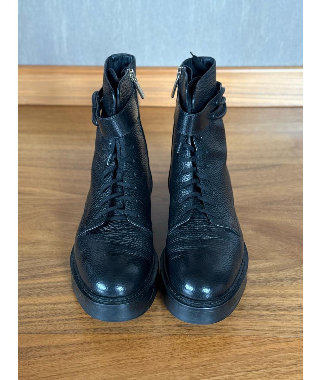 SANTONI Черные кожаные ботинки, фото 2