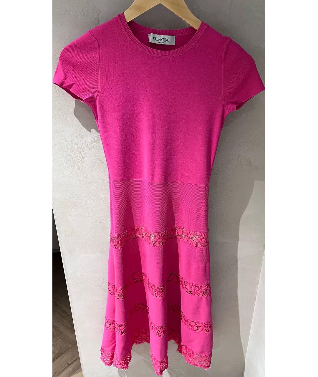 VALENTINO Розовое вискозное коктейльное платье, фото 5