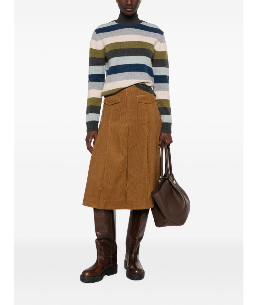 TORY BURCH Коричневая юбка миди, фото 2
