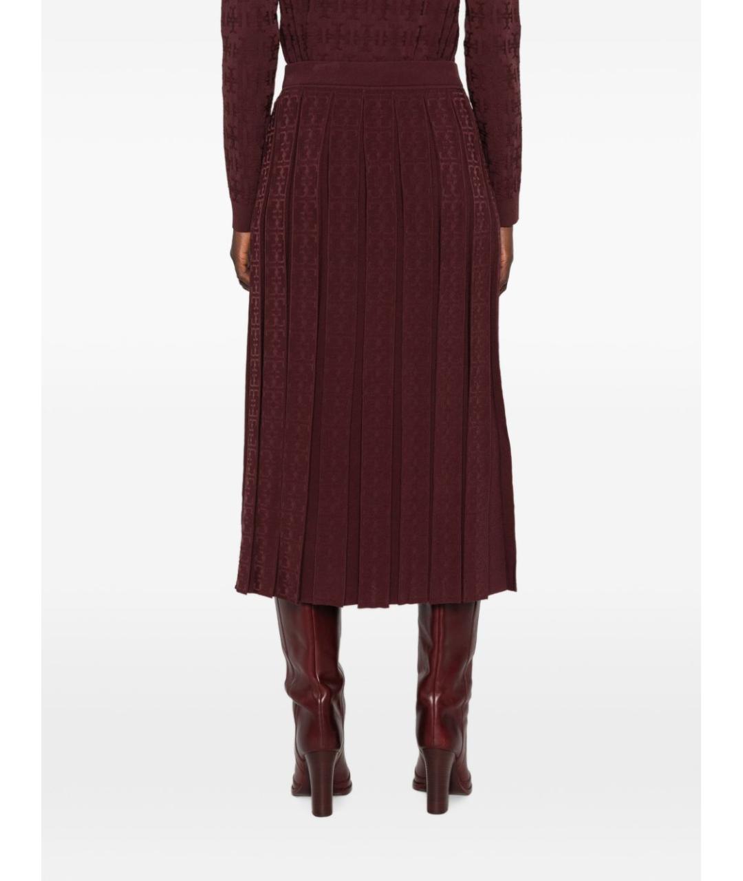 TORY BURCH Бордовая юбка миди, фото 4
