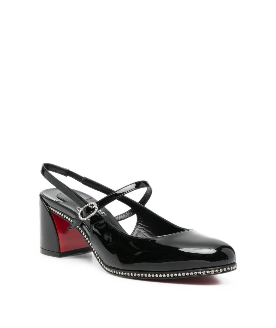 CHRISTIAN LOUBOUTIN Черные кожаные туфли, фото 4