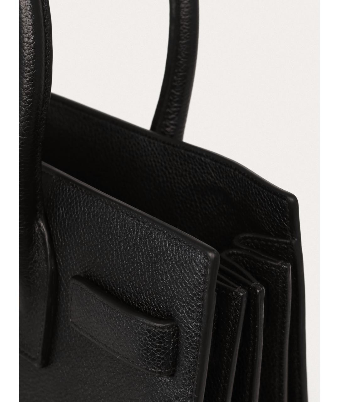 SAINT LAURENT Черная кожаная сумка тоут, фото 6