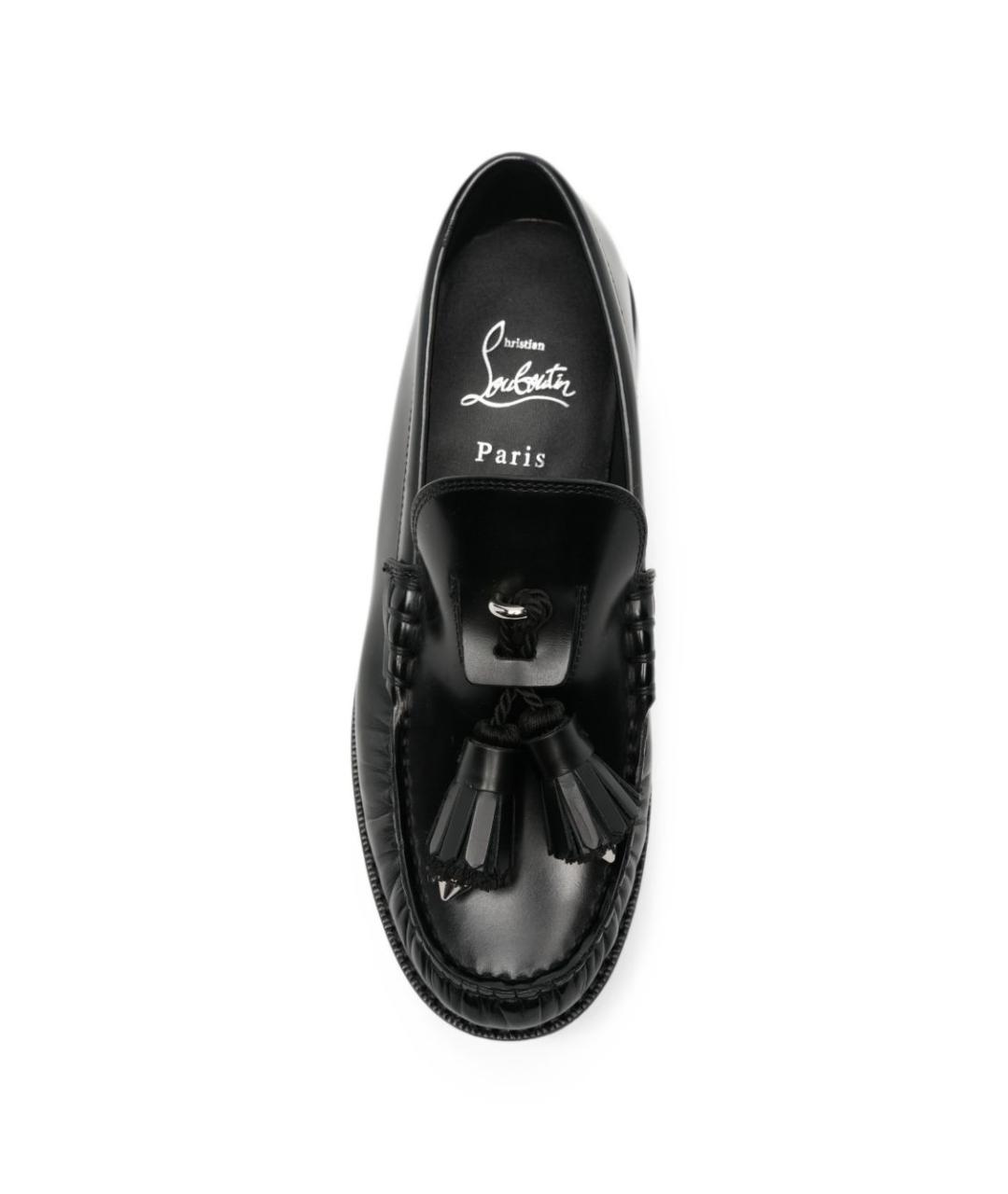 CHRISTIAN LOUBOUTIN Черные кожаные лоферы, фото 2