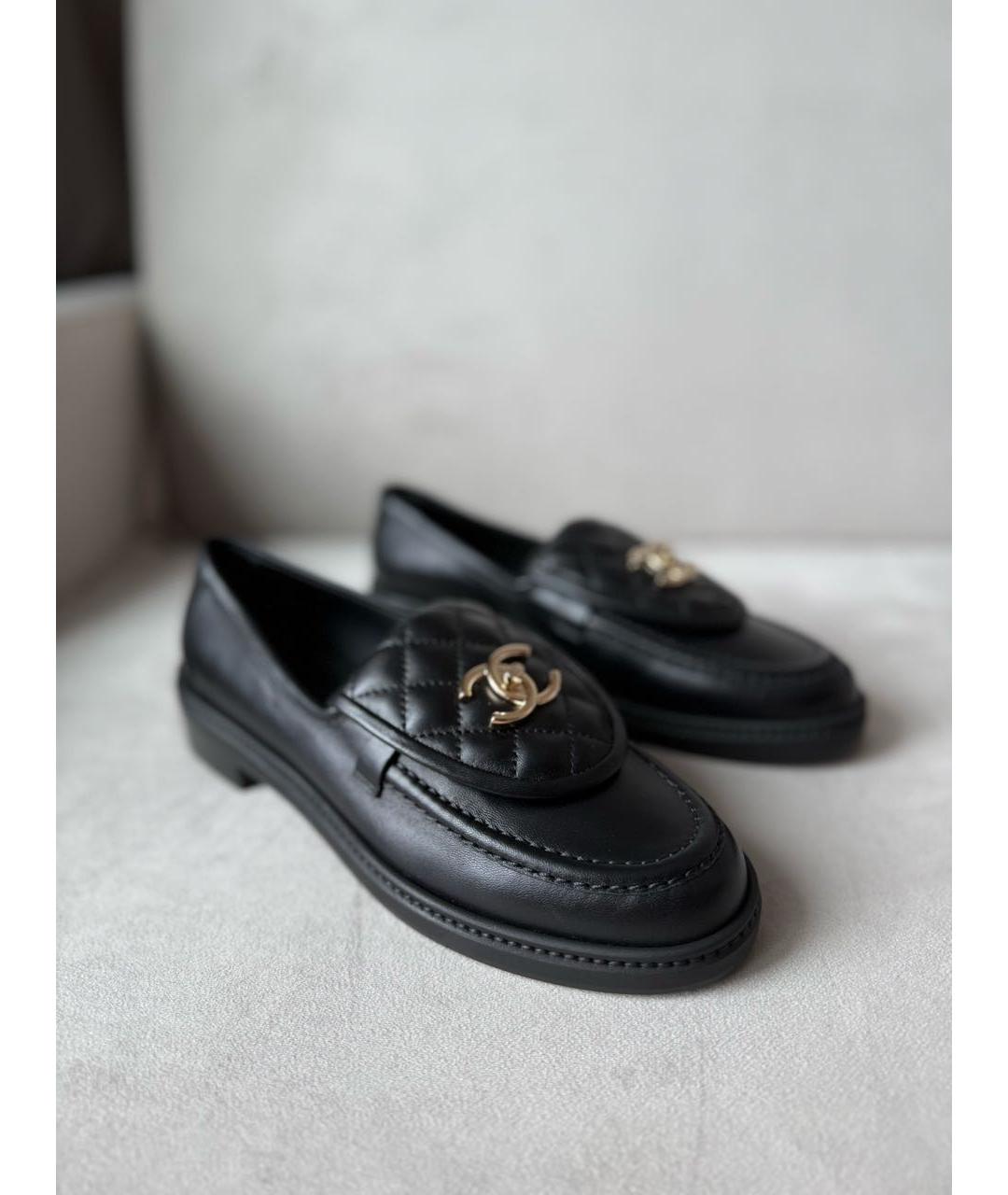 HERMES Черные кожаные лоферы, фото 2