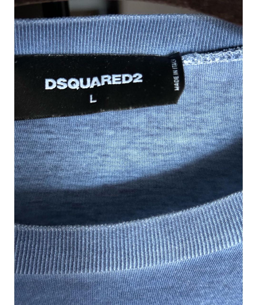 DSQUARED2 Синяя хлопковая футболка, фото 3