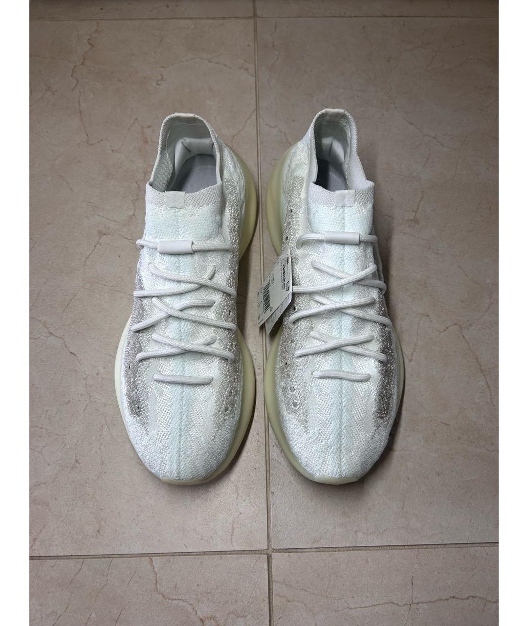 ADIDAS YEEZY Белые текстильные низкие кроссовки / кеды, фото 2