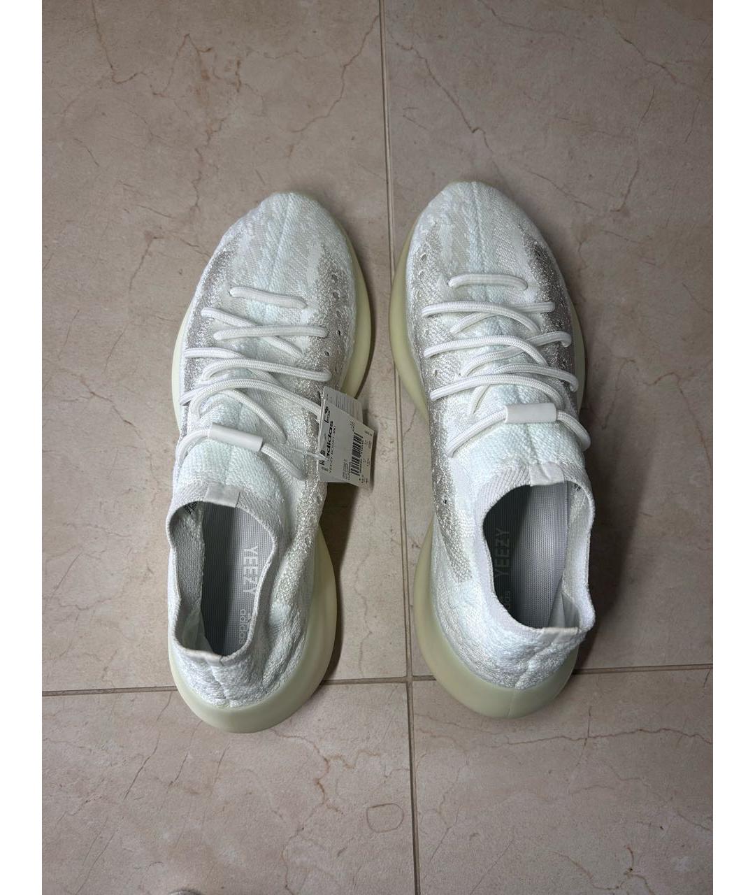 ADIDAS YEEZY Белые текстильные низкие кроссовки / кеды, фото 3