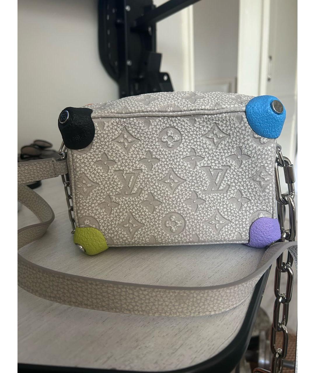 LOUIS VUITTON Бежевая кожаная сумка через плечо, фото 3