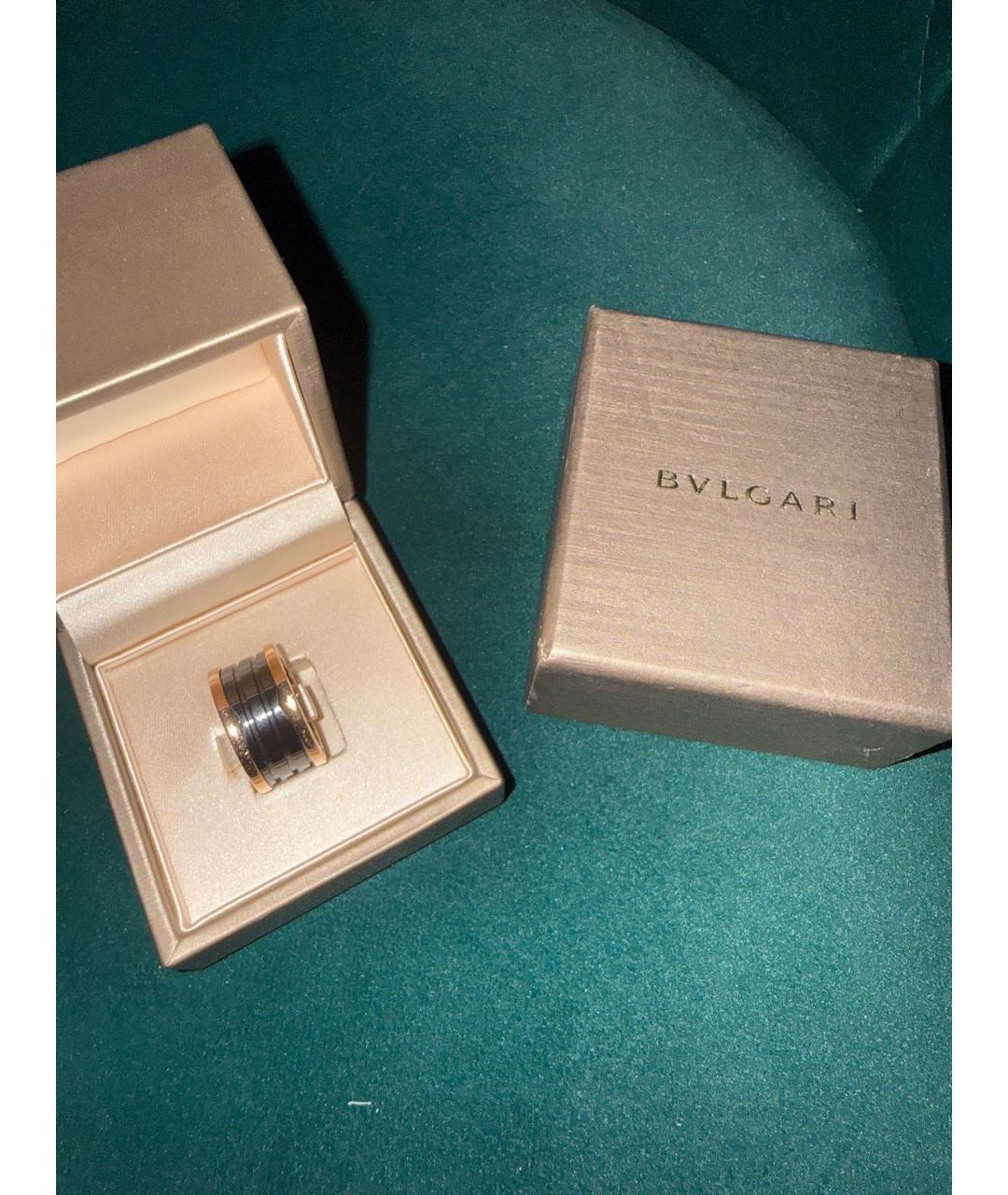 BVLGARI Черное кольцо из розового золота, фото 4