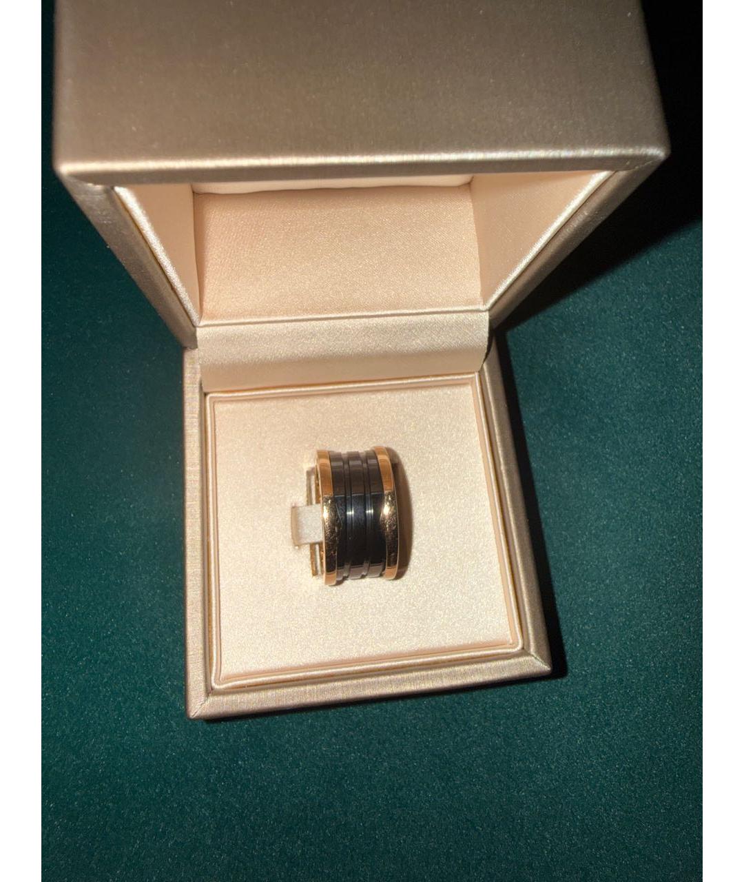 BVLGARI Черное кольцо из розового золота, фото 6