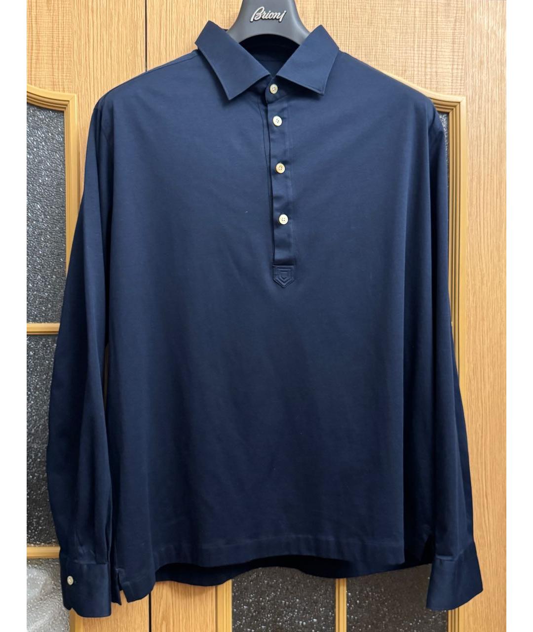 KITON Темно-синяя хлопковая кэжуал рубашка, фото 3