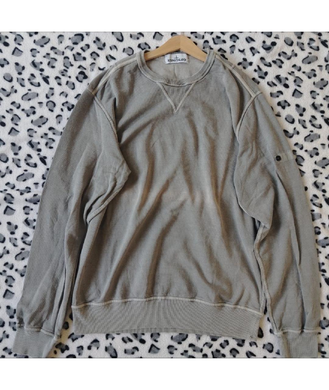 STONE ISLAND Серый хлопковый джемпер / свитер, фото 10