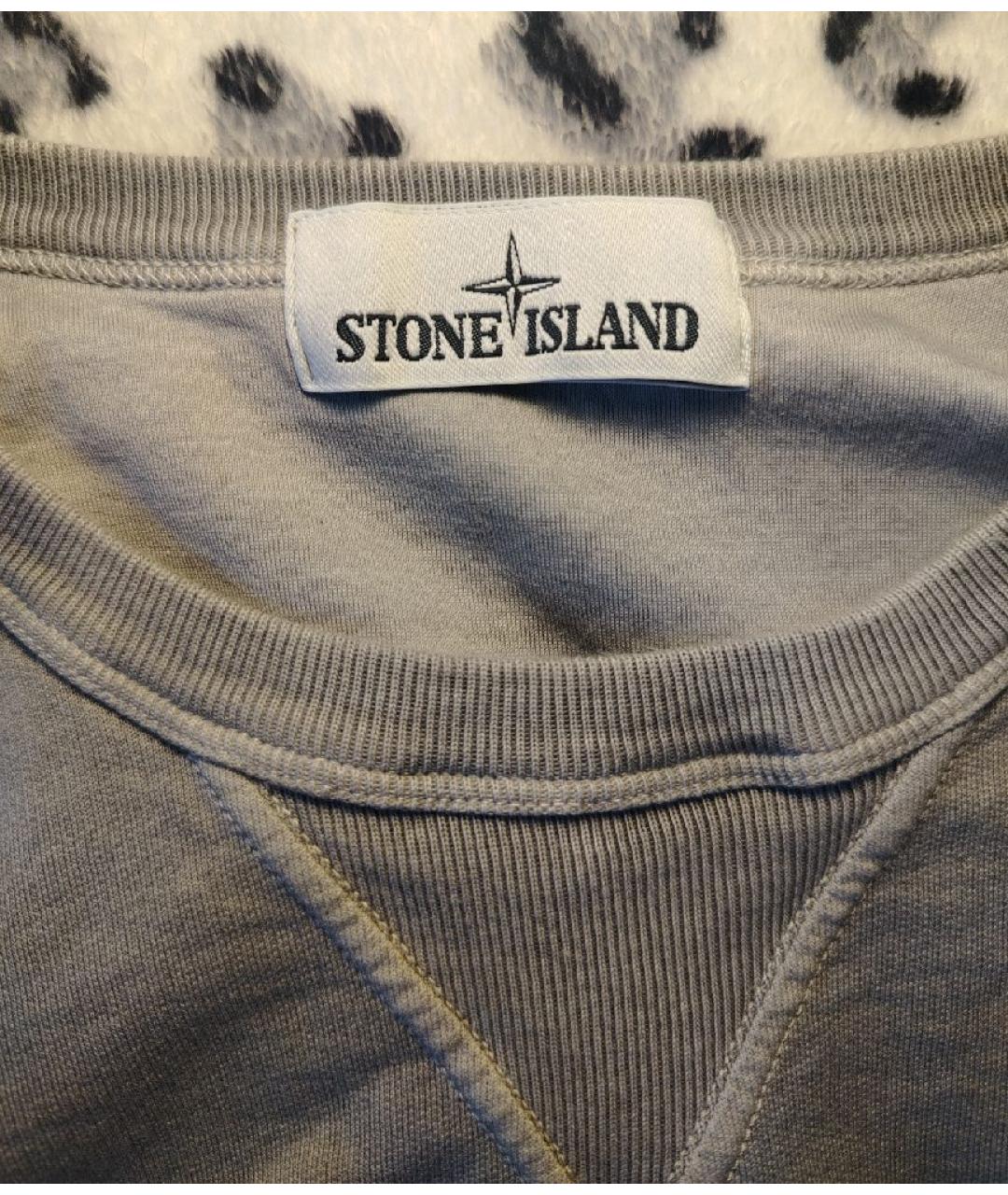 STONE ISLAND Серый хлопковый джемпер / свитер, фото 3