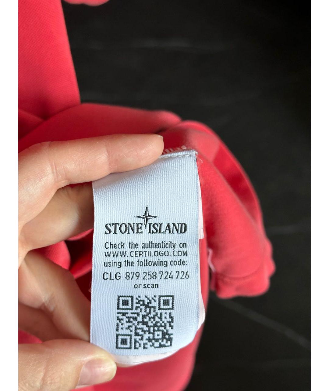 STONE ISLAND Красное хлопковое поло с коротким рукавом, фото 6